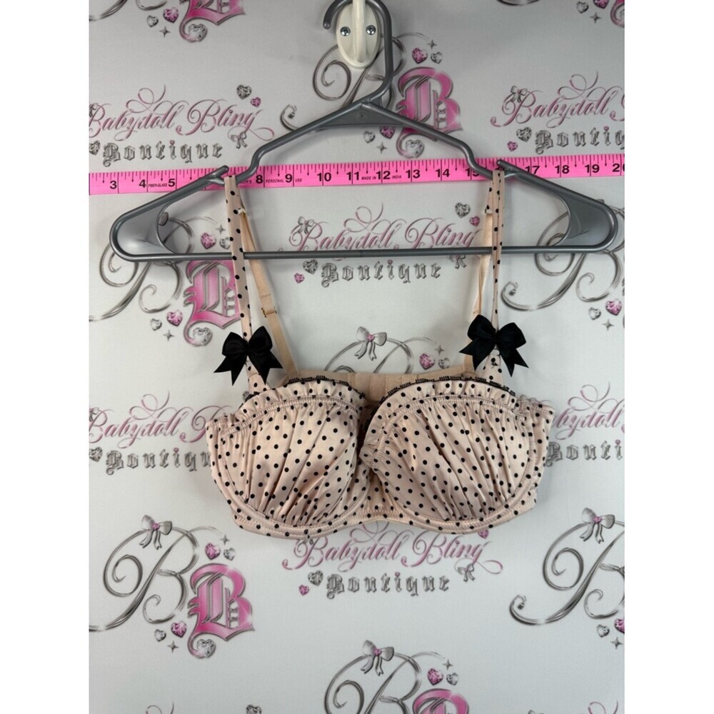 La SENZA Padded Balconette Bra with Nude & Black Polka Dot comfy + adjustable